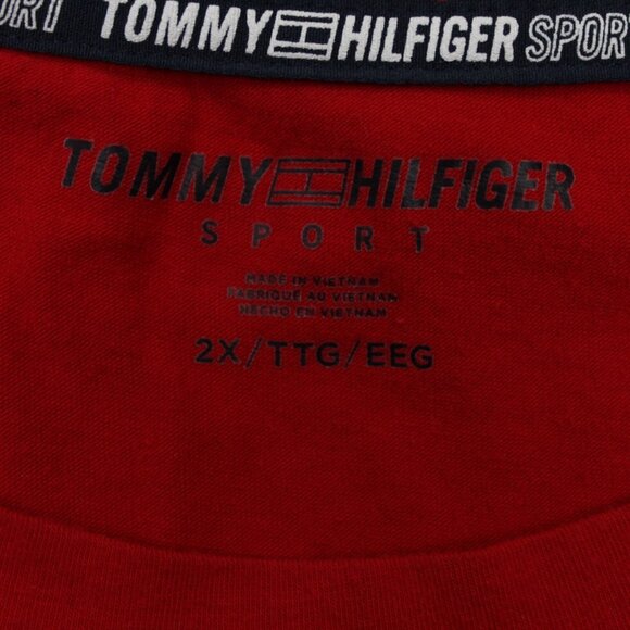 Tommy Hilfiger Shirt Womens 2XL XXL Red Big Logo Cotton/Modal Short Sleeve - Picture 7 of 12